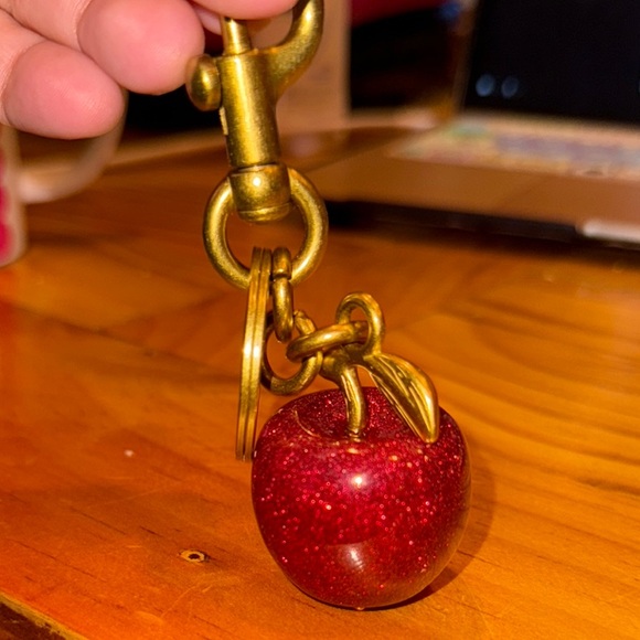 Accessories - Red Apple Keychain with Gold Hardware